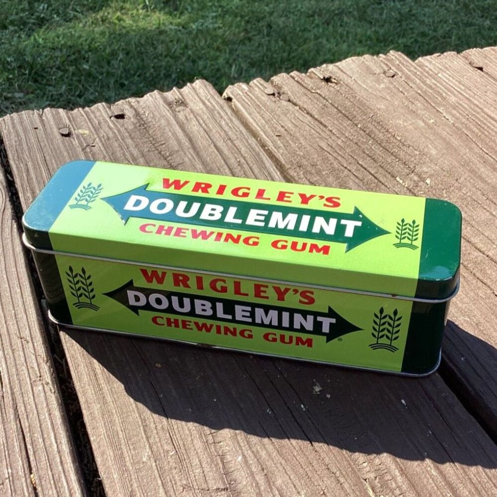 Vintage Wrigley's Doublemint‎ Chewing Gum Tin Box Collectible Advertising